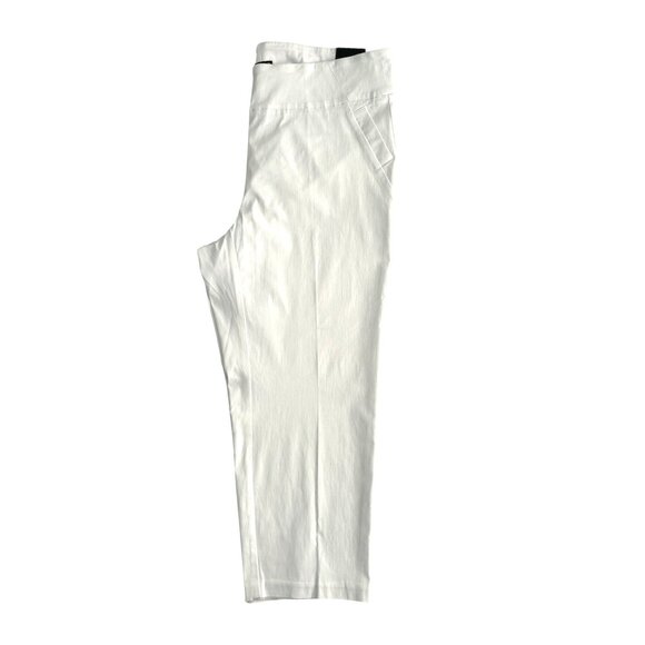 SOHO APPAREL LTD Pull On Stretch White Women's Ankle Pants White Plus Size 2X - Picture 3 of 7